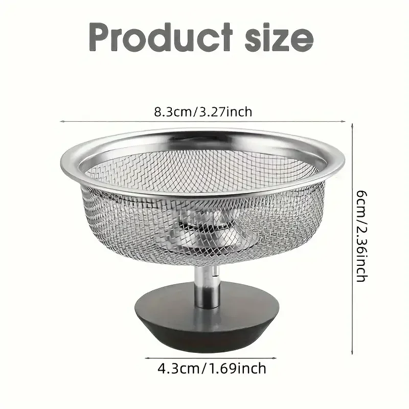Commercial Kitchen Bin - 2 ชุดอ่างล้างจานพร้อม Handle & Stopper เปลี่ยนตะกร้าระบายน้ําสแตนเลสตาข่ายกรอง