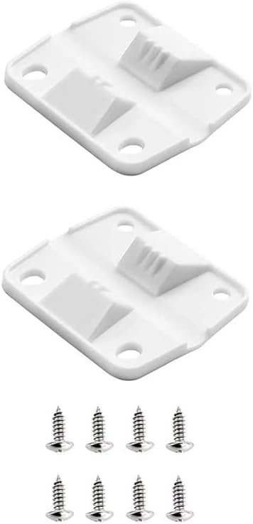 Commercial Chest Freezer - บานพับพลาสติกสีขาว 2 ชิ้น สำหรับเปลี่ยนบานพับกล่องเก็บความเย็น พร้อมชุดสกรูยึด ใช้ได้กับกล่องเก็บความเย็น