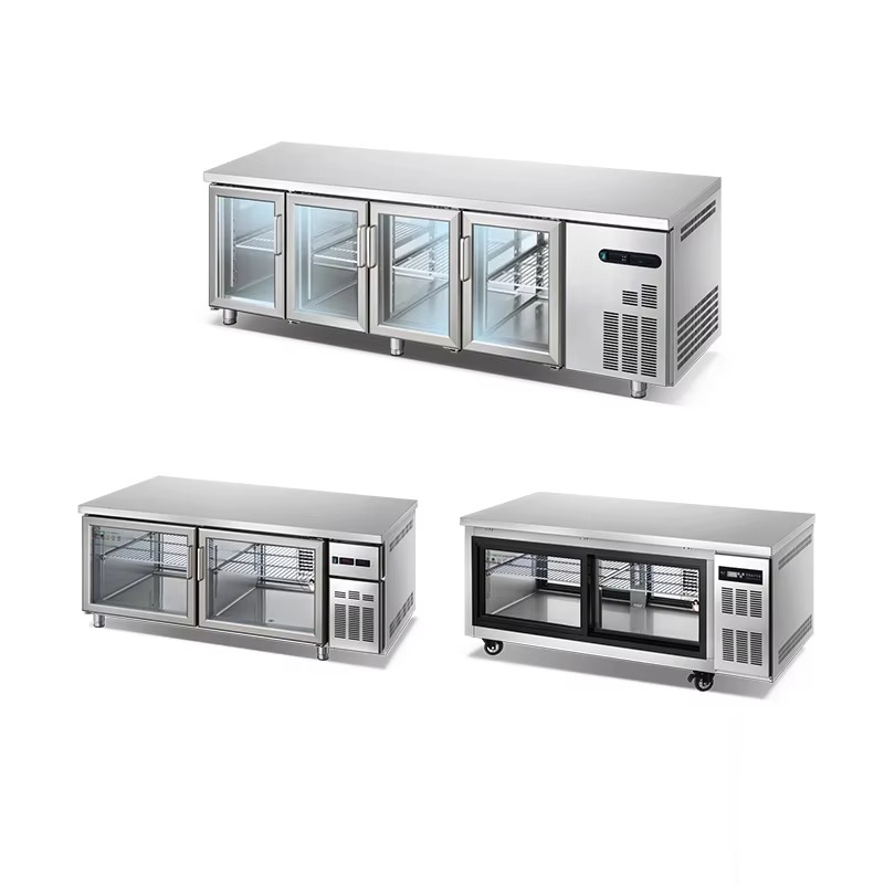 Commercial Kitchen Worktops - ตู้แช่เย็นแบบตั้งโต๊ะเชิงพาณิชย์ ระบบทำความเย็นเร็ว ประหยัดพลังงาน ผลิตจากสแตนเลส สำหรับห้องครัว ห้องปฏิบัติการ