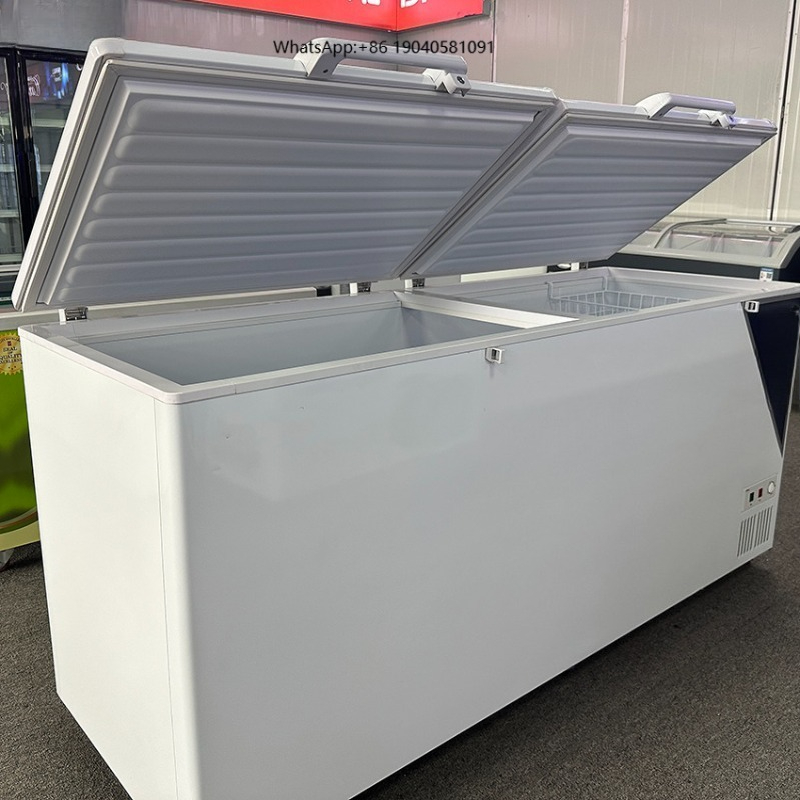 Commercial Chest Freezer - ตู้แช่แข็งแนวนอนเชิงพาณิชย์แบบเปิดด้านบน ความจุขนาดใหญ่ อุณหภูมิเดียว สเตนเลสสตีล ปรับอุณหภูมิได้