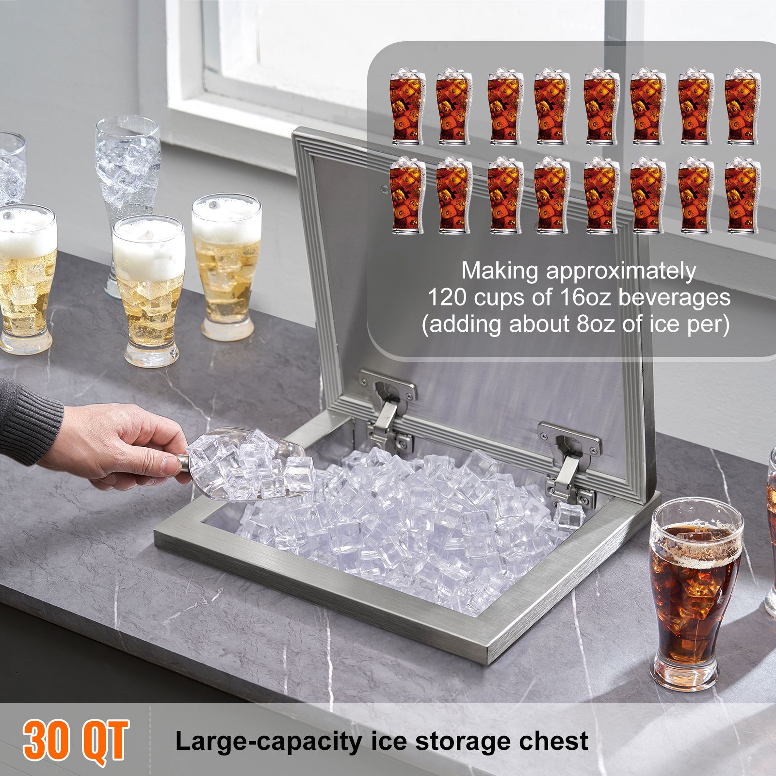 กล่องเก็บน้ำแข็งแบบฝาปิด, ขนาด - Commercial Kitchen Bin บทวิจารณ์และราคา